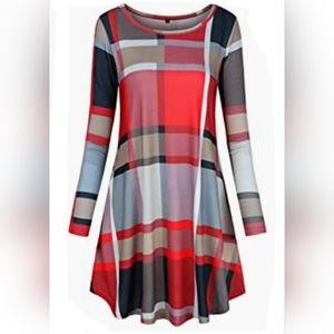 NWT Plus-Sized Plaid Swing Dress